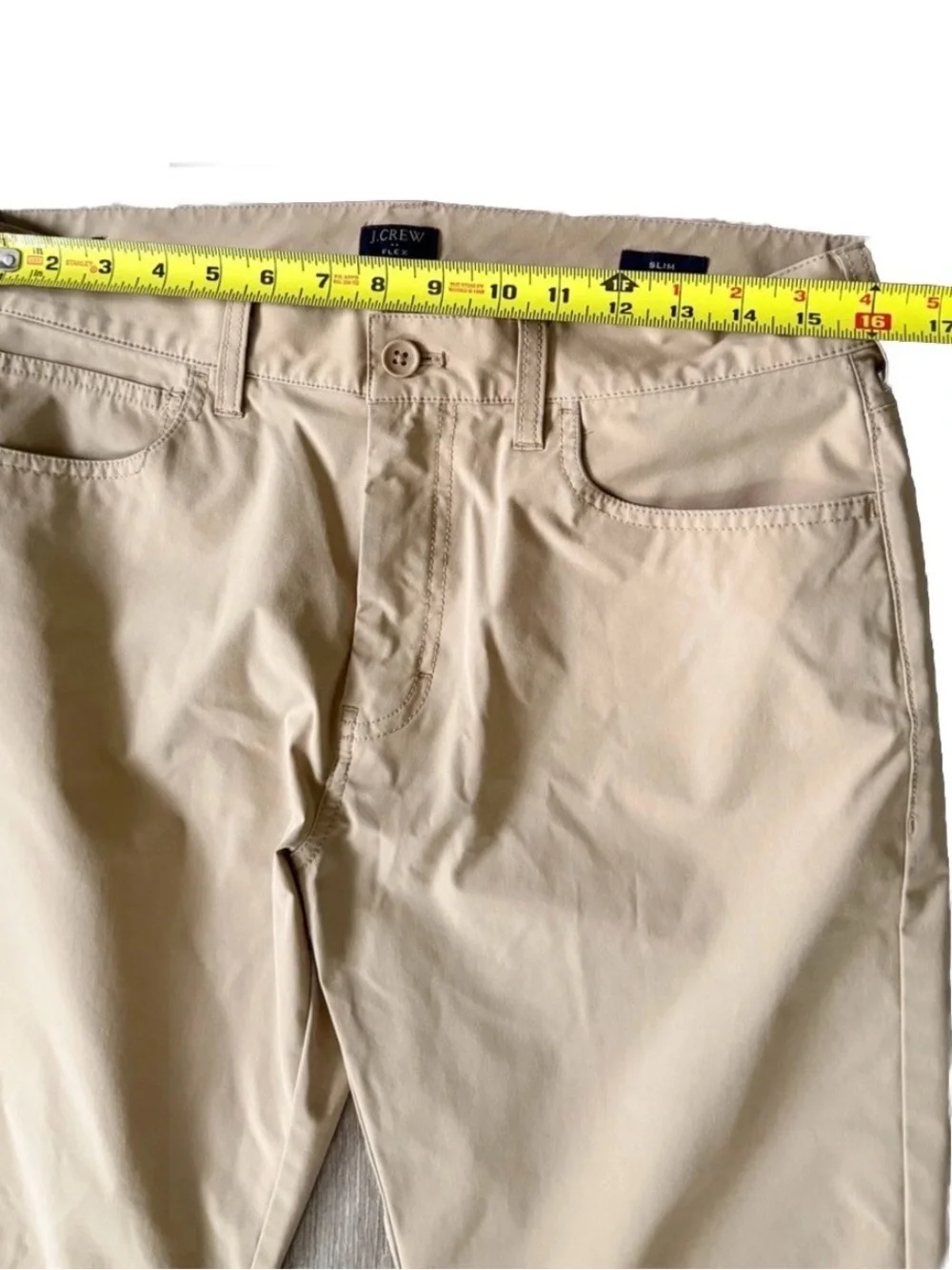 J. Crew 770 Flex Men's Size W32-L32 Slim Fit 5-Pockets Pants. Tan. Great Cond.